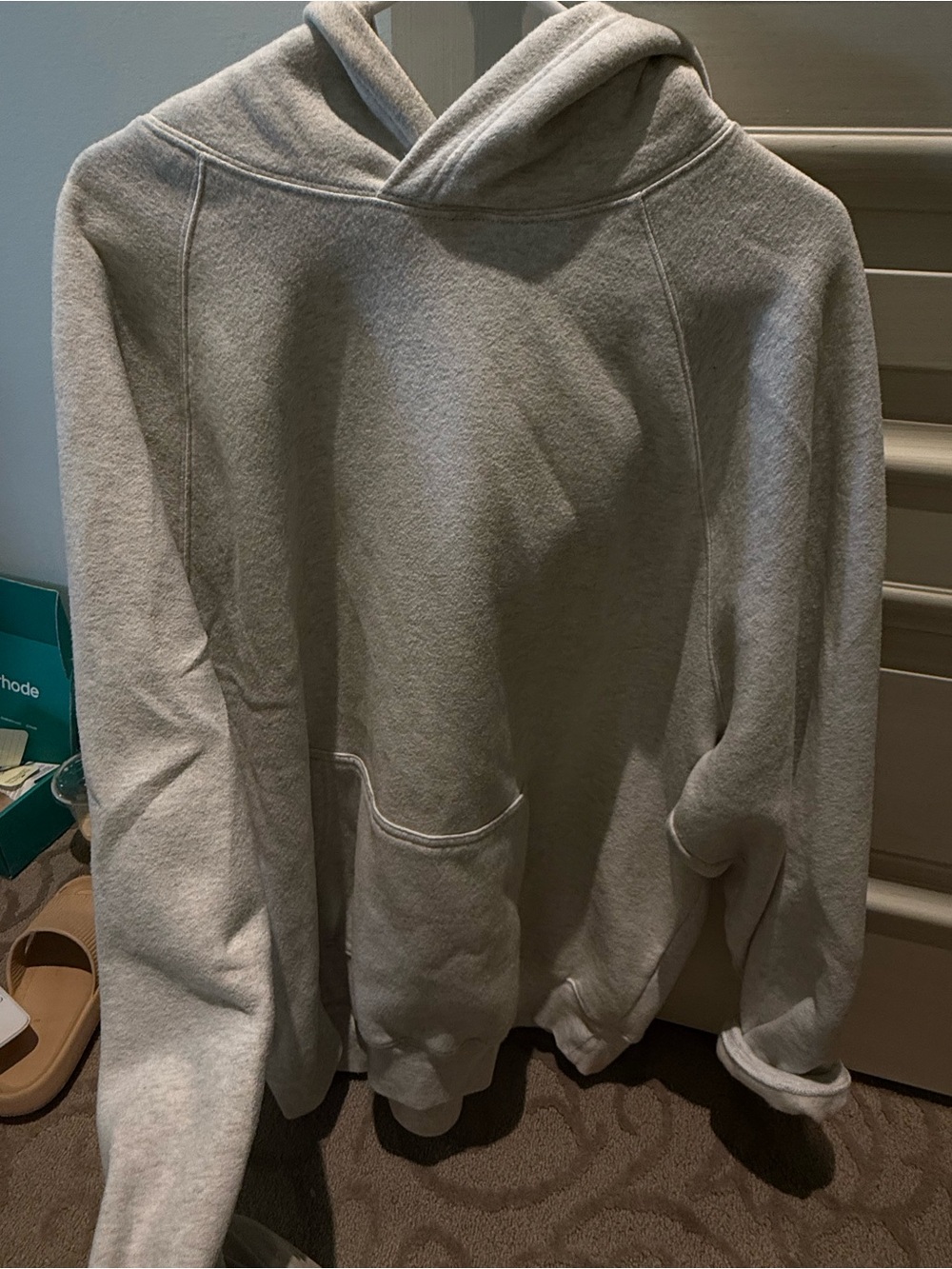 Aritzia Cozy Sweatfleece Hoodie in Light Heather Gray
